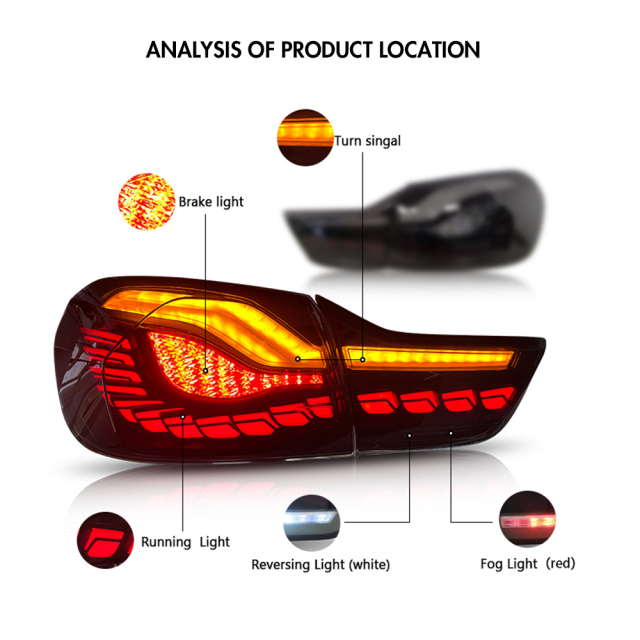 OLED Taillights For 2013-2019 BWM 4 Series &amp; 2014-2018 M4 GTS Tail Lights