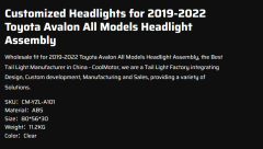 Customized Headlights for 2019-2022 Toyota Avalon All Models Headlight Assembly