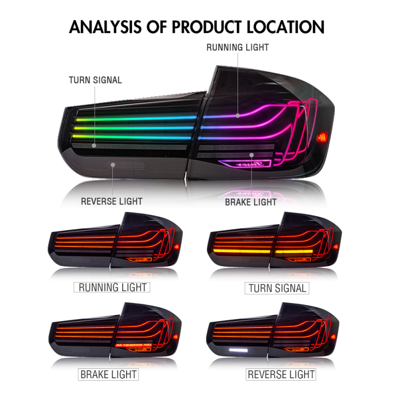 RGB Color Tail Light For 2013-2018 BMW 3 Series/M3 F30/F35/F80