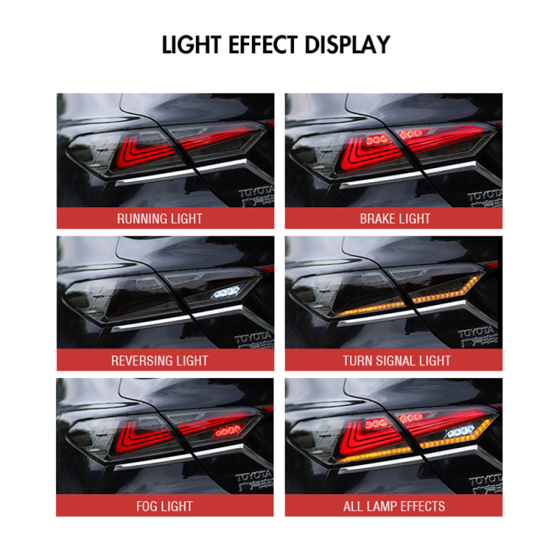 Custom 8th Gen Tail Light For 2018-2024 Toyota Camry SE XSE LE Lexus Style Rear Lights