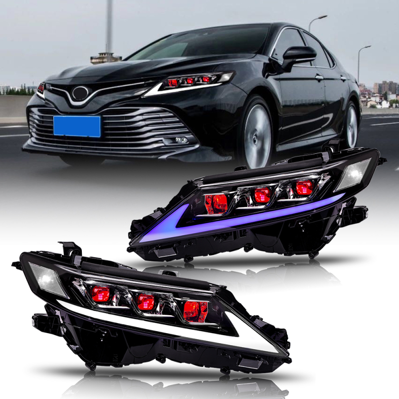 Demon Eye Headlights For 2018-2022 Toyota Camry LE SE XLE XSE Headlights Assembly (Triple Projectors headlights)