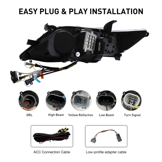 Triple Beams Led Headlight For 2010-2011 Toyota Camry LED Headlight Assembly