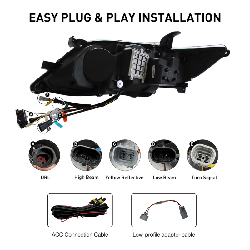 Triple Beams Led Headlight For 2010-2011 Toyota Camry LED Headlight Assembly