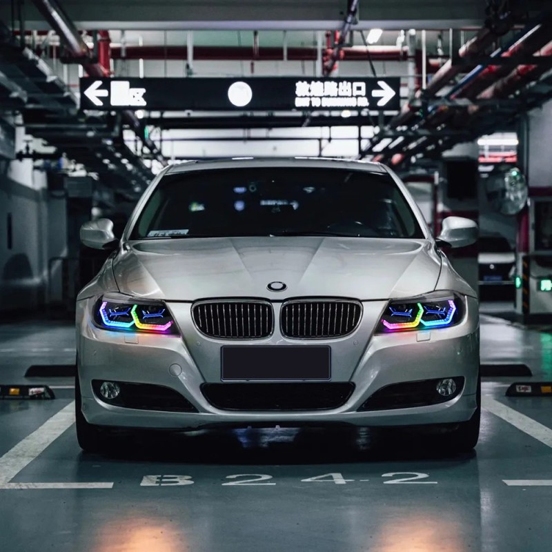 RGB Headlight For 2009-2012 BMW 3-Series E90 E91 320i 323i 325 330 335 (Halogen/Xenon)