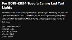 For 2018-2024 Toyota Camry Led Tail Lights
