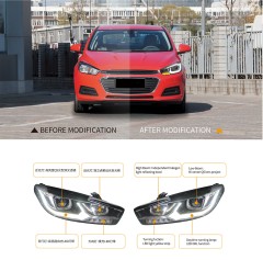 Upgrade the original low-end headlights to high-end xenon headlights FOR 15-16 NEW CRUZE