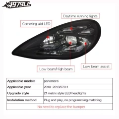 Panamera 970.1upgrade 2021 PDLS style headlamp,No bumper change