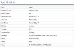 Modified Led Auto Car Front Light Golf MK7 Headlights With 7.5 Looking Red Chrome Line