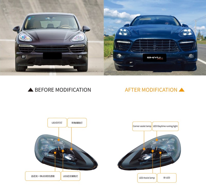 958.1 Upgrade 9Y0 21 Matrix LED Headlights Suitable for 11-14 Cayenne models