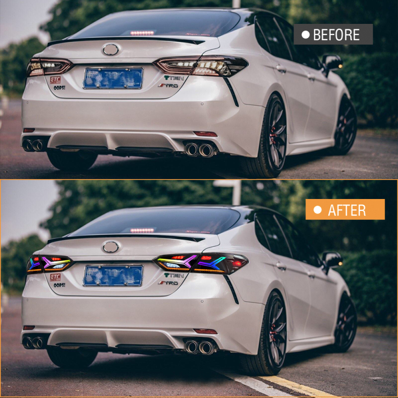 RGB Tail Lights For 2018-2024 Toyota Camry 8th Gen Rear Lamp Assembly