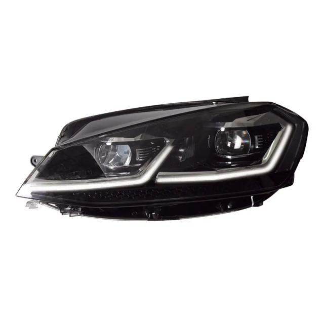Modified Led Auto Car Front Light Golf MK7 Headlights With 7.5 Looking Red Chrome Line
