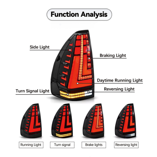 Suitable for 2003-2009 Toyota  Prado Tail light LED assembly modification
