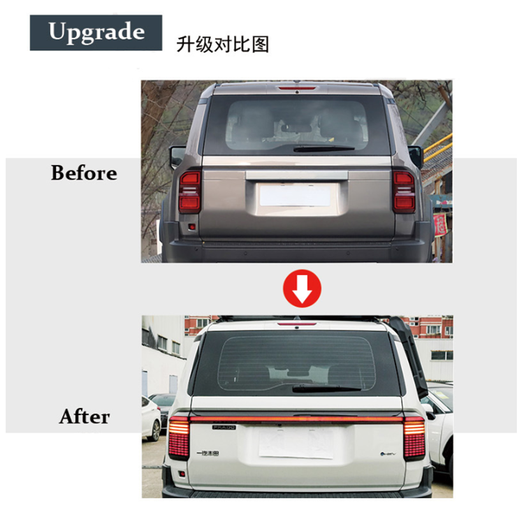 Suitable for 24 Toyota Prado LC250 Run through Tail Lights  LED flow turn signal lights modified tail lights