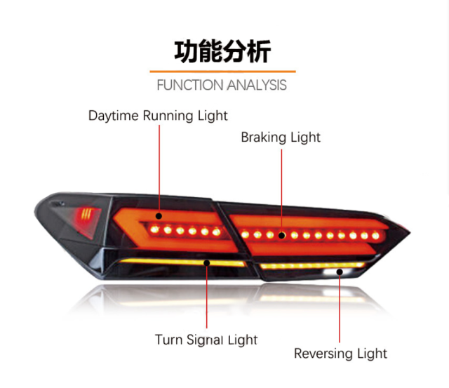 Модифицированные задние задние фонари для 2018-2022 Toyota Camry через задние фонари светодиодные задние фонари в сборе