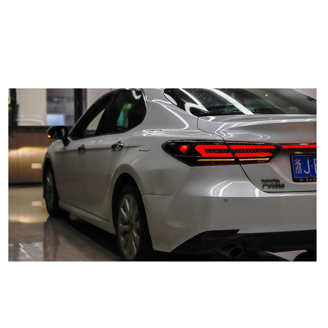 For Toyota VIII Camry Throughout Tail Lights Modified Tail Lights Led Running Brake Turn 2018-2