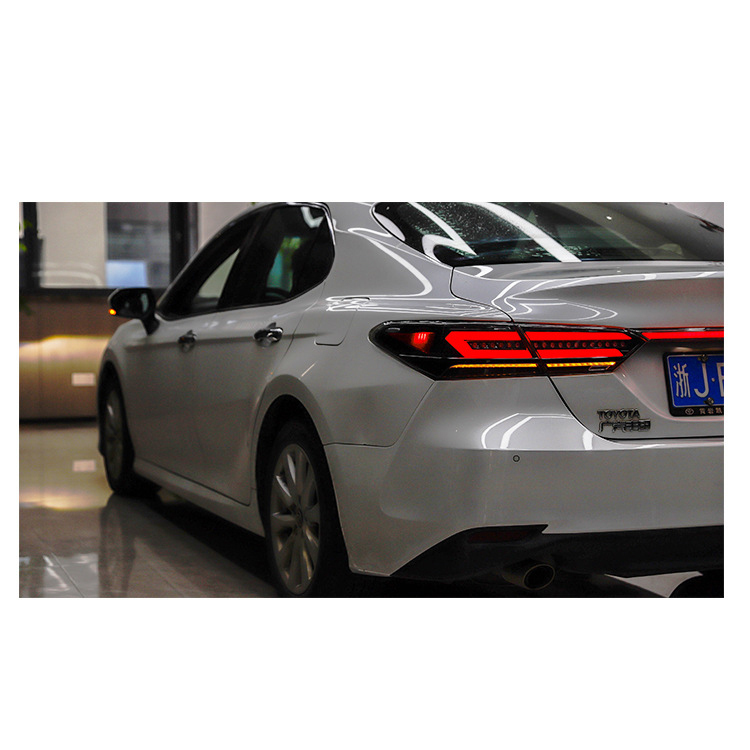 For Toyota VIII Camry Throughout Tail Lights Modified Tail Lights Led Running Brake Turn 2018-2