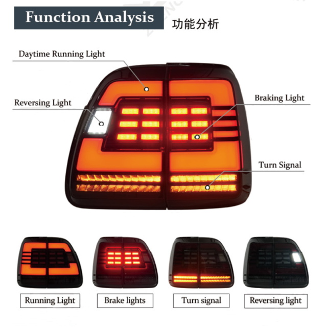 Suitable for Lexus LX470 Tail Light Assembly Modification LED running steering running water 2004-2007