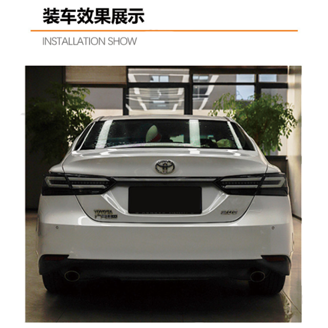 For Toyota VIII Camry Throughout Tail Lights Modified Tail Lights Led Running Brake Turn 2018-2