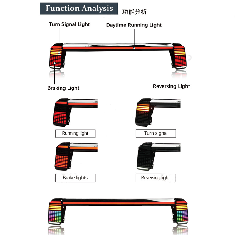 For 24 Prado LC250 Through Tail Lights Modified Through Running Water