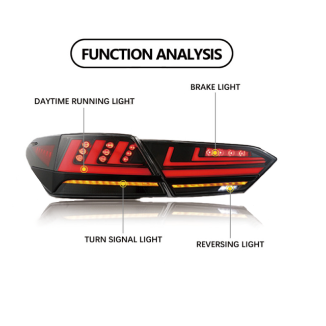 Suitable for 18 model Toyota Camry modified tail lamp assembly with breathing running water turn signal lamps