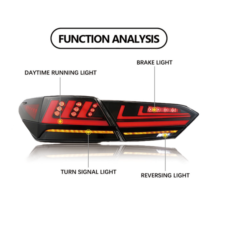 Suitable for 18 model Toyota Camry modified tail lamp assembly with breathing running water turn signal lamps