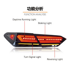 For Toyota VIII Camry Throughout Tail Lights Modified Tail Lights Led Running Brake Turn 2018-2
