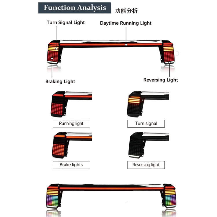 Suitable for 24 Toyota Prado LC250 Run through Tail Lights  LED flow turn signal lights modified tail lights