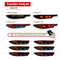 For 2024 Toyota Camry RGB Tail Light Assembly Conversion Running Lights Brake Steering