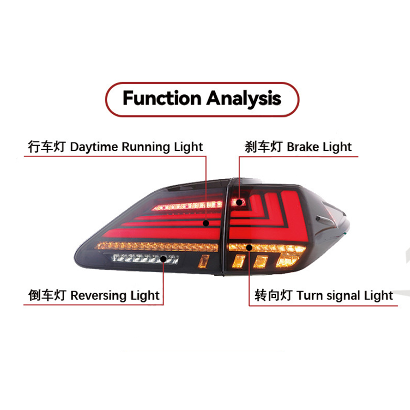 Suitable for 2009-2014 Lexus RX 350, 450h, and 270 models for modified taillights