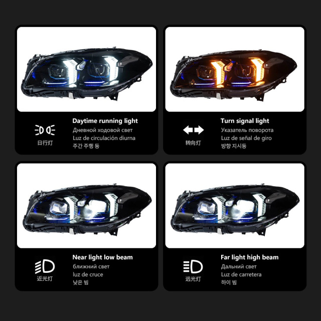 BMW 5 SERIES Suitable for BMW 5 Series F10 headlight modification and upgrade fang style