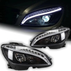 Mercedes-Benz C-CLASS Car Styling Headlights for Benz W204 LED Headlight 2007-2010 Head Lamp DRL Signal Hid Bi Xenon Angel Eyes Projector Lens Auto Accessories
