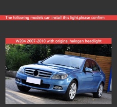 Mercedes-Benz C-CLASS Car Styling Headlights for Benz W204 LED Headlight 2007-2010 Head Lamp DRL Signal Hid Bi Xenon Angel Eyes Projector Lens Auto Accessories