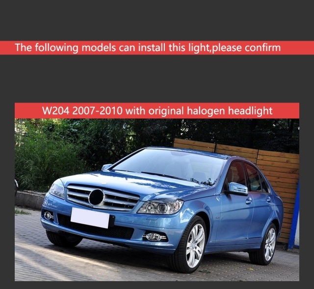 Mercedes-Benz C-CLASS Car Styling Headlights for Benz W204 LED Headlight 2007-2010 Head Lamp DRL Signal Hid Bi Xenon Angel Eyes Projector Lens Auto Accessories