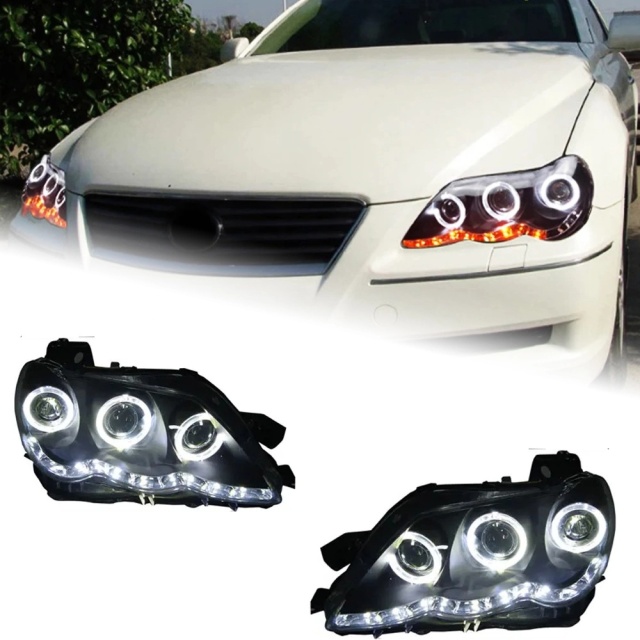 TOYOTA Land Cruiser Head Lamp for Toyota Mark X LED Headlight 2004-2009 Headlights Reiz DRL Turn Signal High Beam Angel Eye Projector Lens