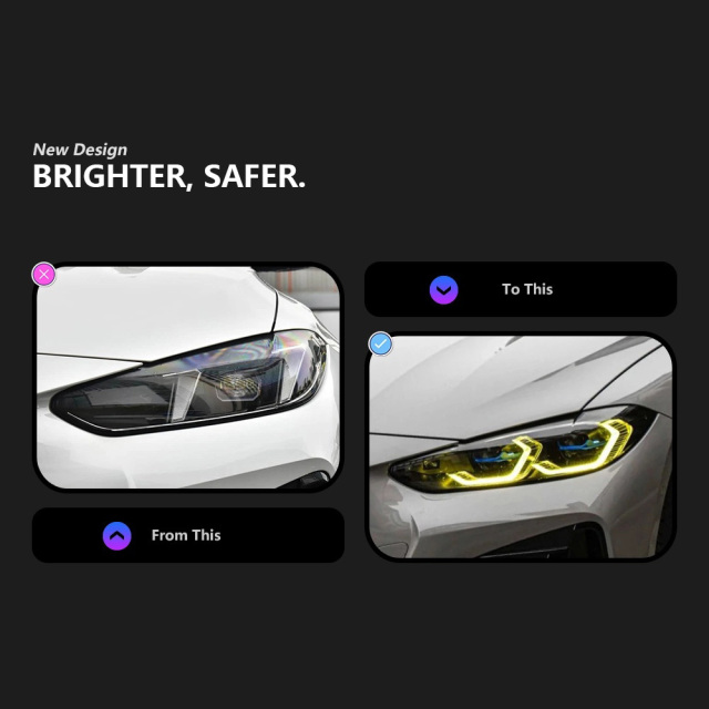 BMW 4 SERIES For BMW 4 Series G22 G23 G26 M4 modified LED laser headlight assembly dual color golden eye