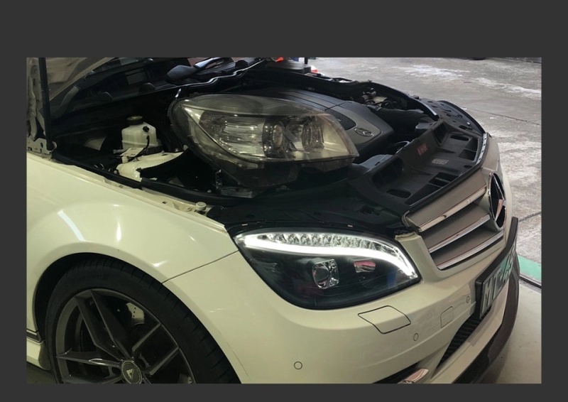 Mercedes-Benz C-CLASS Car Styling Headlights for Benz W204 LED Headlight 2007-2010 Head Lamp DRL Signal Hid Bi Xenon Angel Eyes Projector Lens Auto Accessories