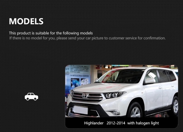 TOYOTA Highlander Car Styling for Toyota Highlander Headlights 2012-2014 Highlander LED Headlight Kluger LED DRL High Low Beam LED Head Lamp Accessories