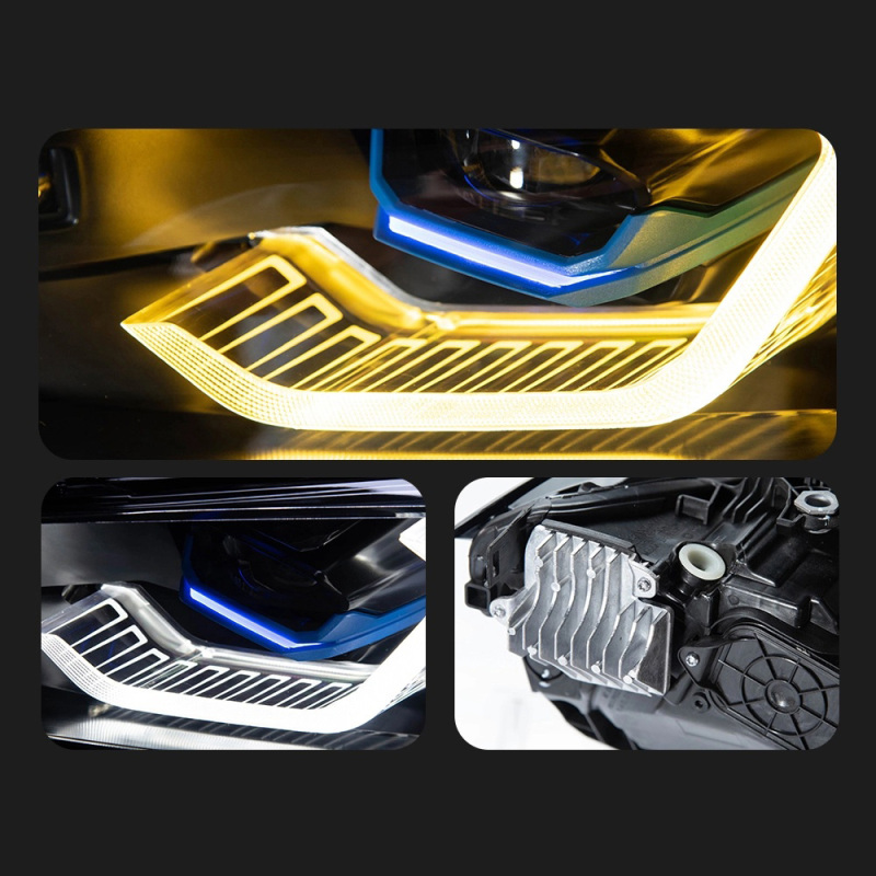 BMW 4 SERIES For BMW 4 Series G22 G23 G26 M4 modified LED laser headlight assembly dual color golden eye