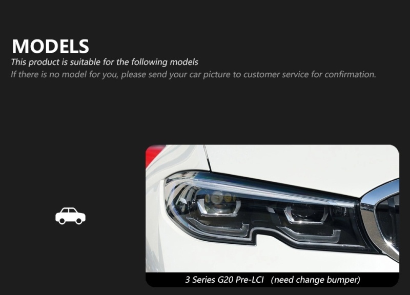 BMW 3 SERIES Suitable for BMW G20/G28 upgrade gold angel eye headlights