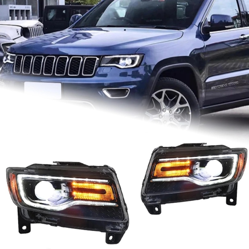 Jeep Grand Cherokee Head Lamp for Grand Cherokee LED Headlight 2011-2016 Headlights Compass DRL Turn Signal High Beam Angel Eye Projector Lens