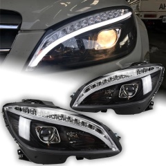 Mercedes-Benz C-CLASS Car Styling Headlights for Benz W204 LED Headlight 2007-2010 Head Lamp DRL Signal Hid Bi Xenon Angel Eyes Projector Lens Auto Accessories