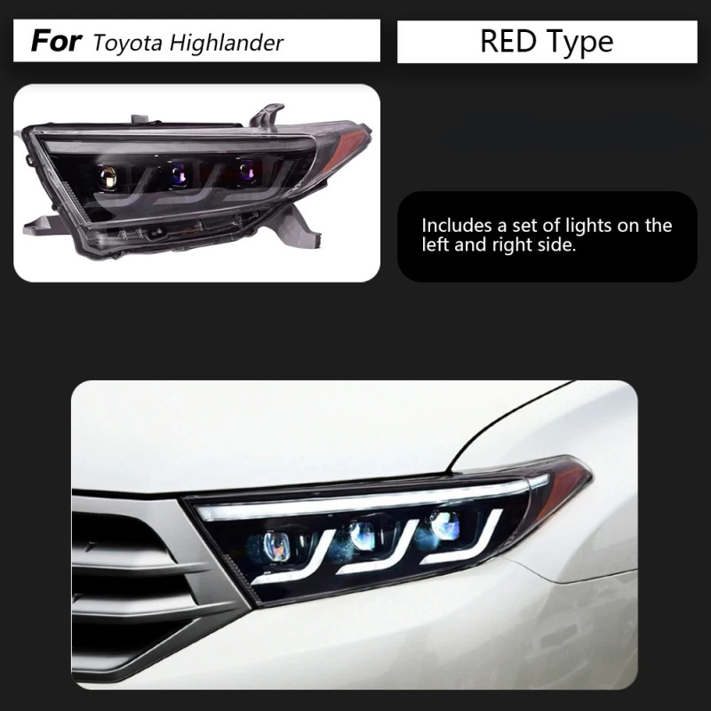 TOYOTA Highlander Car Styling for Toyota Highlander Headlights 2012-2014 Highlander LED Headlight Kluger LED DRL High Low Beam LED Head Lamp Accessories