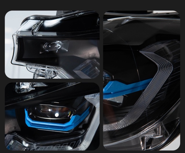 BMW 3 SERIES Suitable for BMW 3 Series F30 modified dual-color golden eye laser headlight spoon lens