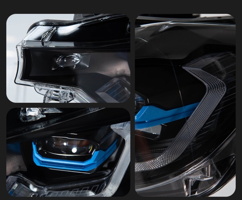BMW 3 SERIES Suitable for BMW 3 Series F30 modified dual-color golden eye laser headlight spoon lens