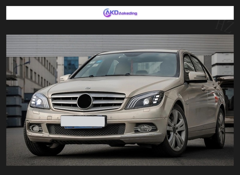 Mercedes-Benz C-CLASS Car Styling Head Lamp For Benz W204 2007-2010 LED Headlight DRL Signal Porjector Lens C300 C260 C200 Assembly Upgrade Dynamic Auto Accessories