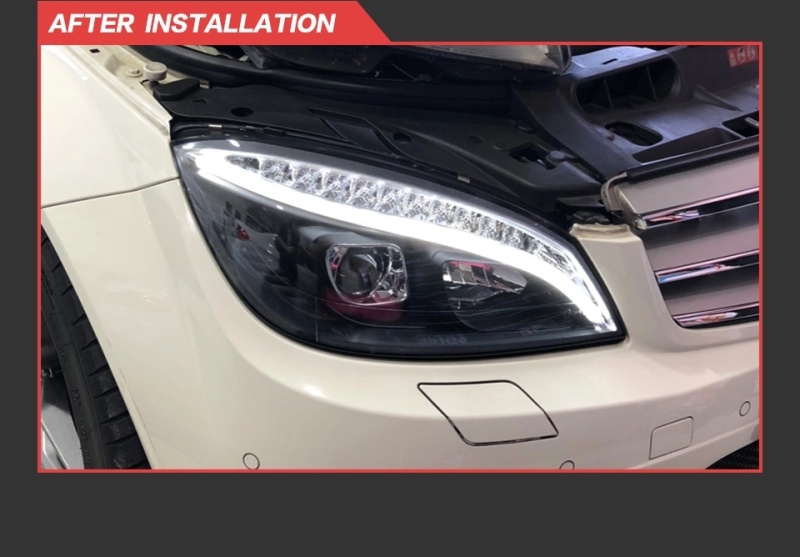Mercedes-Benz C-CLASS Car Styling Headlights for Benz W204 LED Headlight 2007-2010 Head Lamp DRL Signal Hid Bi Xenon Angel Eyes Projector Lens Auto Accessories