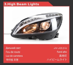Mercedes-Benz C-CLASS Car Styling Headlights for Benz W204 LED Headlight 2007-2010 Head Lamp DRL Signal Hid Bi Xenon Angel Eyes Projector Lens Auto Accessories