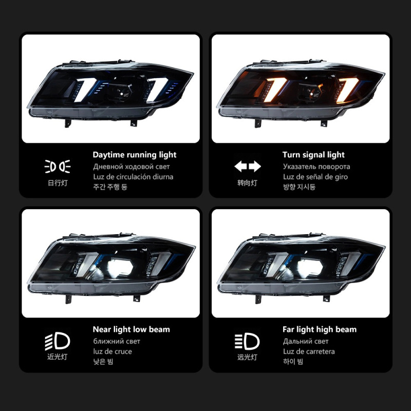 BMW 3 SERIES Car Styling Head Lamp For BMW E90 Headlights 2005-2012 LED Headlight Projector Animation Projector Lens DRL Signal Automotive Accessories