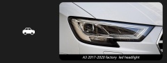 Audi A3 for Suitable for 17-20 Audi A3 Headlight Assembly Low with Elevated with Lens Light