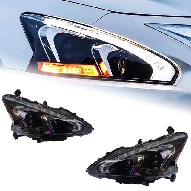 Nissan Teana Car Styling for Nissan Teana Headlights 2013-2017 Altima LED Headlight DRL Hid Option Head Lamp Angel Eye Beam Accessories